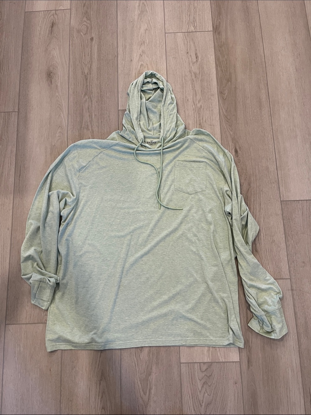 King Ranch 3XL Men's Lightweight Hooded Long-Sleeve Pullover - Sage Green